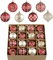 2.36 Inches Christmas Tree Ornaments Set, 16ct Burgundy and Gold Shatterproof Christmas Tree Decorations Bulk, Luxury Hanging Ball Ornaments for Xmas Trees Holiday Decor